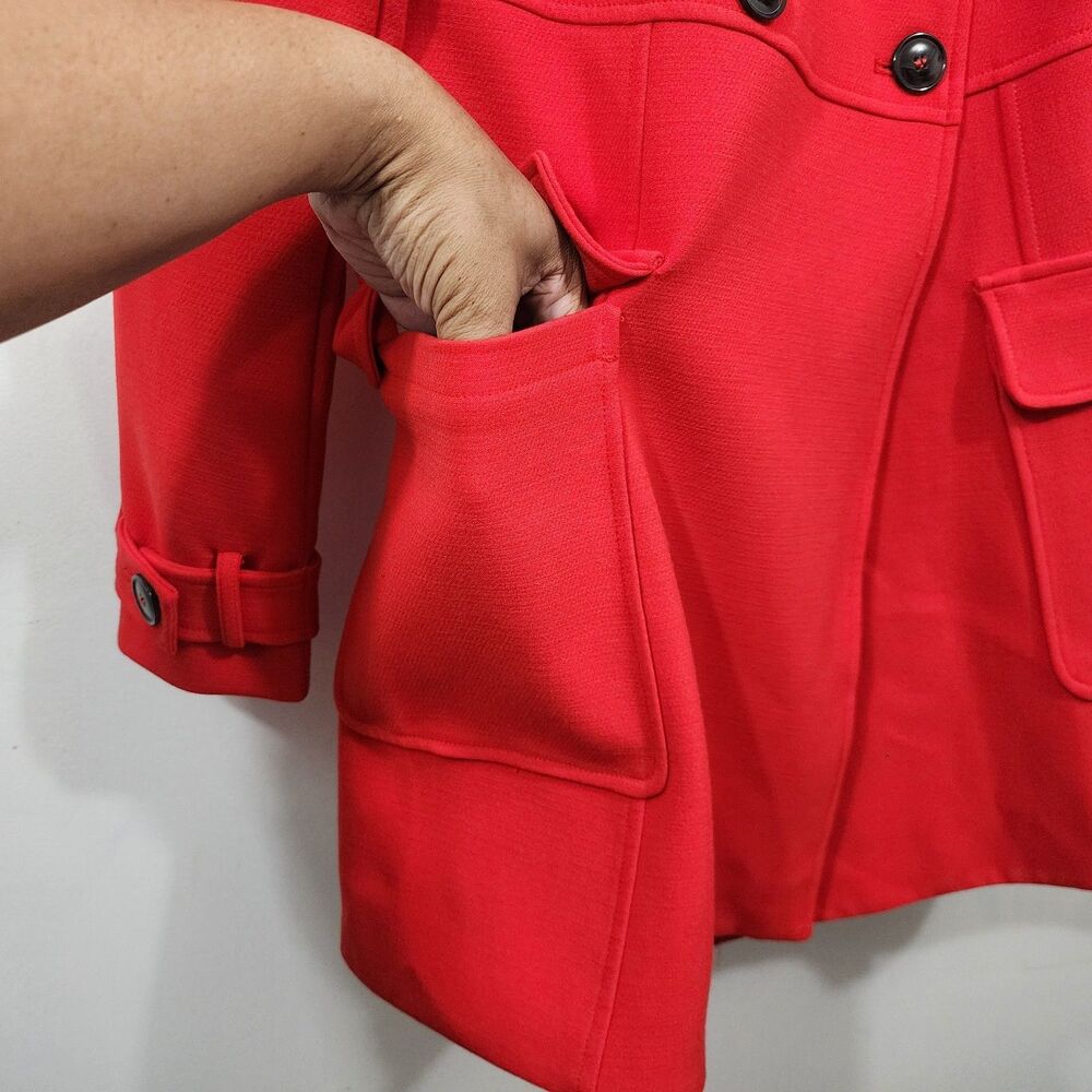 Anthropologie Maeve Fit & Flare Trench Pea Coat Double-breasted Button-Front XS - Picture 11 of 16